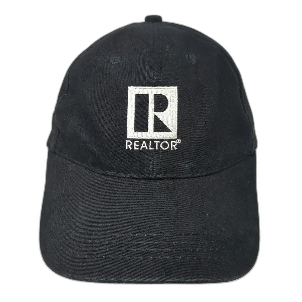 Apollo Baseball Cap Black One Size Realtor Logo Strapback Hat Real Estate Agent